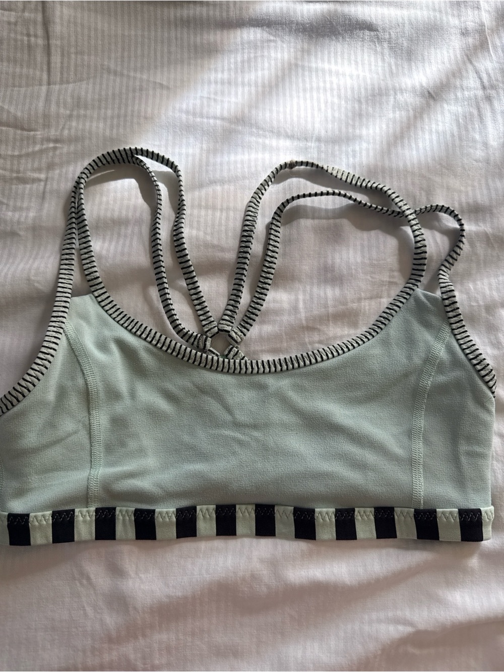 lululemon athletica Mint Green Sports Bralette with Black Trim